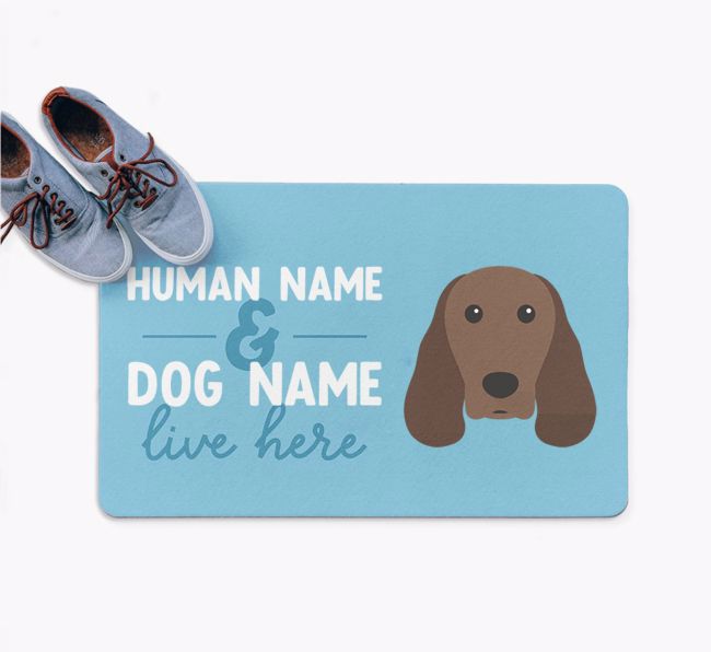 Human & Dog Live Here: Personalized {breedFullName} Doormat